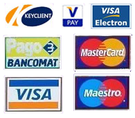 Carte di credito accettate - Pagobancomat, Visa, Maestro, MasterCard, V Pay, Visa Electron